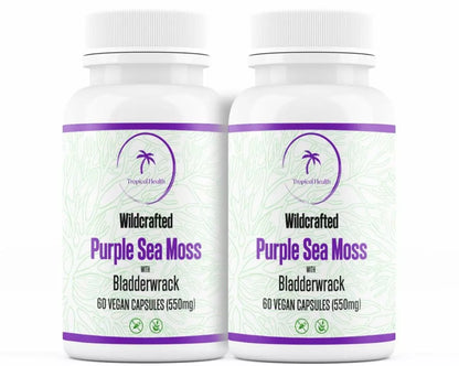 2 bottles Wildcrafted Purple Irish Sea Moss with Bladderwrack